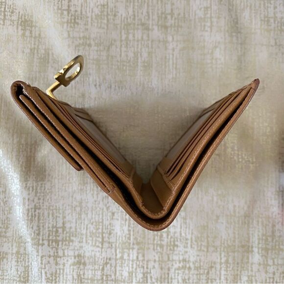 Salvatore Ferragamo Camel Color Compact Leather Wallet - Picture 11 of 11